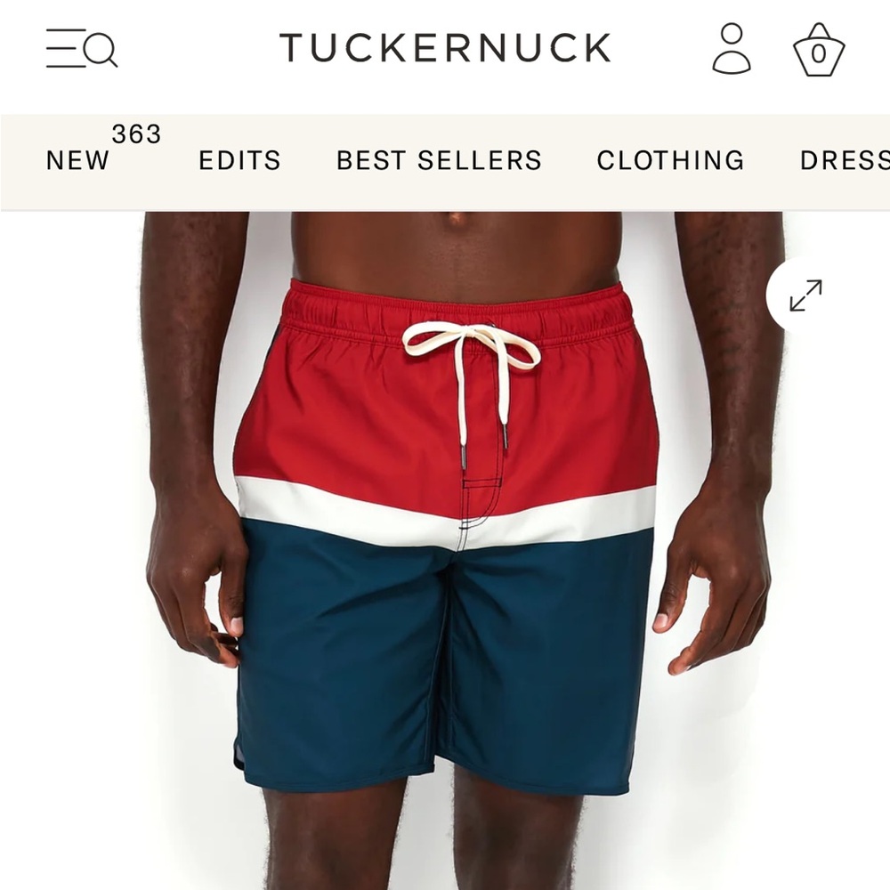 FAIR HARBOR Red Colorblock Anchor Trunks